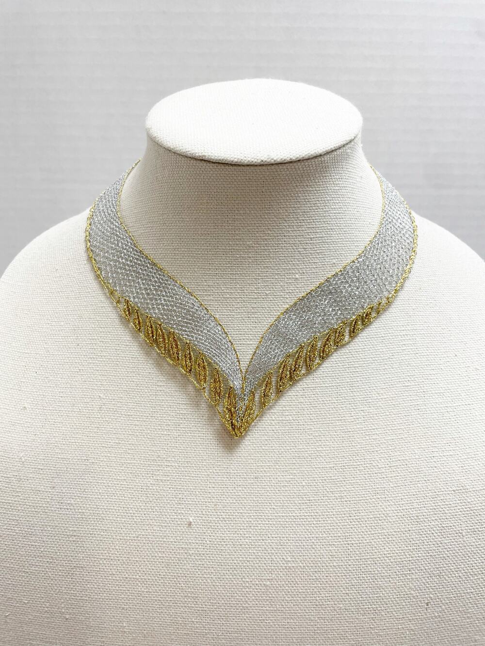 Galerie Vlasta ORIGINAL Vlasta Wasserbauerová Silver Gold Woven Necklace